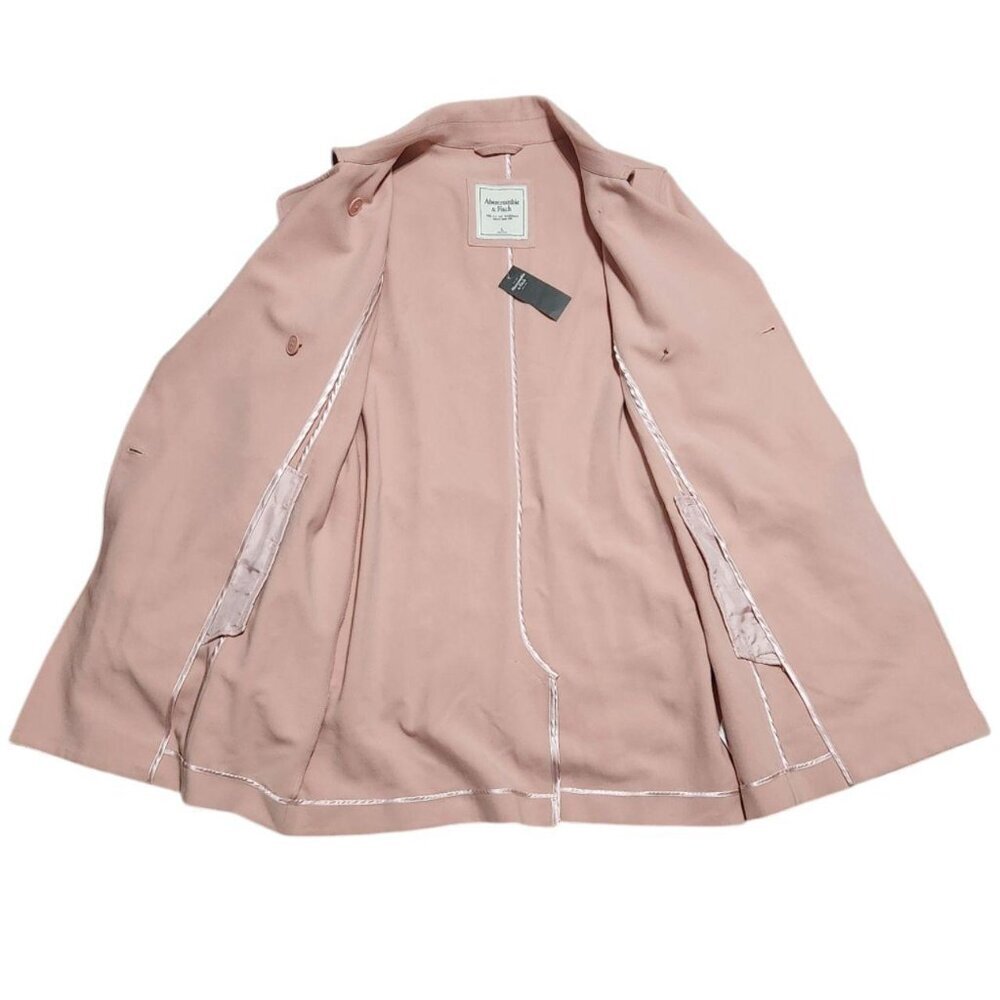 Abercrombie light pink double breasted trenchcoat with belt - Picture 4 of 6